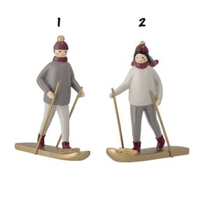 Bloomingville - Nisser p ski Franci Deko, Gr, Polyresin 1 stk. vlg variant