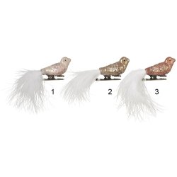 Ib Laursen Fugl med fjer og clips 3 ass farver, 1 stk.