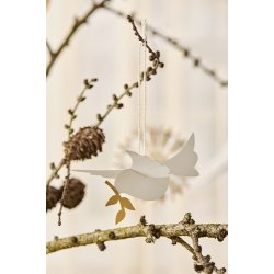 Ib Laursen Fugl til ophng med kvist i nbbet, 1 stk.