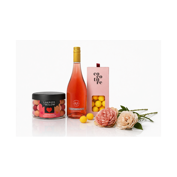 Gave med maxi B�low d�se, cider, blomster og kugler