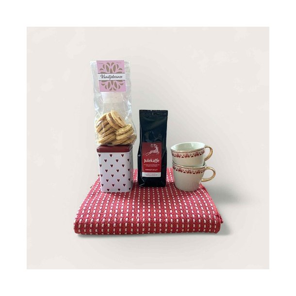 Gave - plaid, krus, kagedse, smkager og  kaffe