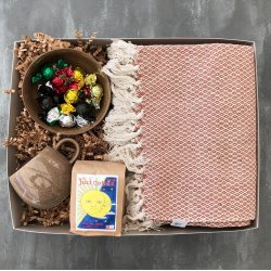 Gavekurv - Plaid, keramik, kaffe og cocoture.