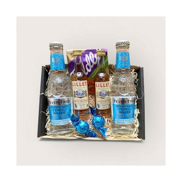 Lille gaveske med Lillet, tonic og ndder