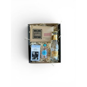 Gave�ske til MORS DAG eller FARS DAG med lille gin, tonic, lakrids og karamel