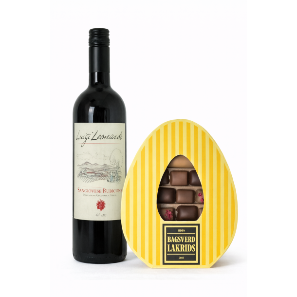 P�skegave med R�dvin og Bagsv�rd Lakrid p�ske�g