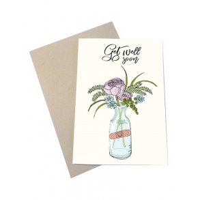 Mouse & Pen -Get well soon - A6 kort