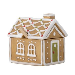 Bloomingville - Ginnie Krukke med lg og Ske, (Honningkagekrukke)  Brun, Keramik 