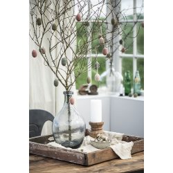 Ib Laursen - Glasballon grt glas mundblst 28 cm.