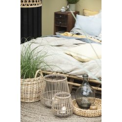 Ib Laursen - Glasballon grt glas mundblst 28 cm.