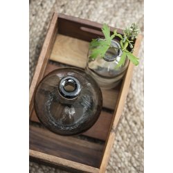 Ib Laursen - Glasballon grt glas mundblst 28 cm.