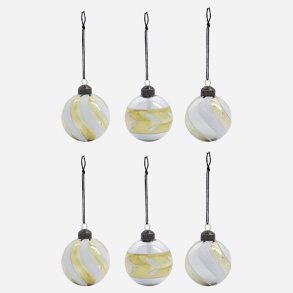 House Doctor -Julekugle - Glowi, Guld - Diameter 4 - st med 6