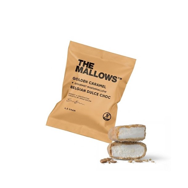 The Mallows -GOLDEN CARAMEL FLOWPACKS � SKUMFIDUSER MED DULCE CHOKOLADE 1 STK. ca. 5g