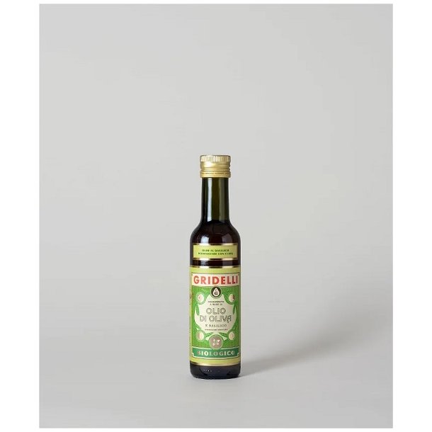 Gridelli - Olio al basilico - kologisk olivenolie presset med basilikum - 250 ml