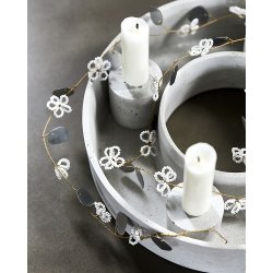 House Doctor Guirlande, Leaf, Hvid/Slv 150 cm.