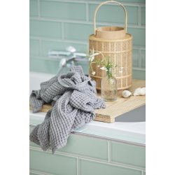 Ib Laursen - Hndklde/badelagen Liseleje m/vaffelmnster antracit 100x150 cm.