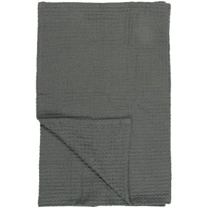 Ib Laursen - Hndklde Liseleje med vaffelmnster antracit 50x100 cm