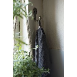 Ib Lauersen Hndklde Mynte mrkegr strikket 40x60 cm.