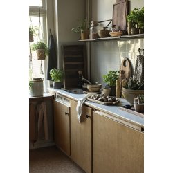 Ib Lauersen Hndklde Mynte mrkegr strikket 40x60 cm.