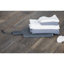 Ib Lauersen Hndklde Mynte mrkegr strikket 40x60 cm.