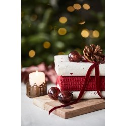 Ib Laursen - Hndklde rd strikket 40x60 cm