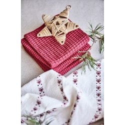 Ib Laursen - Hndklde rd strikket 40x60 cm