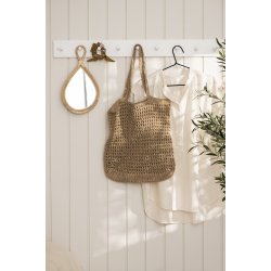 Ib Laursen Hklet taske jute naturfarvet hullet hklemnster