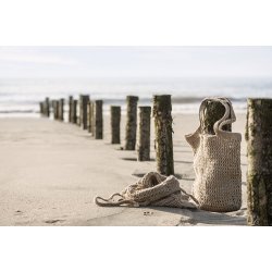 Ib Laursen Hklet taske jute naturfarvet hullet hklemnster