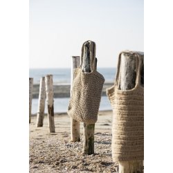 Ib Laursen Hklet taske jute naturfarvet hullet hklemnster