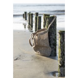 Ib Laursen Hklet taske jute naturfarvet hullet hklemnster