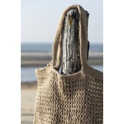 Ib Laursen Hklet taske jute naturfarvet hullet hklemnster