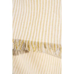  Ib Laursen Hammam hndklde Augusta natur med smalle mustard striber 100x150cm.
