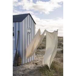 Ib Laursen Hammam hndklde Otto natur med smalle stvgrnne striber 100x150cm.