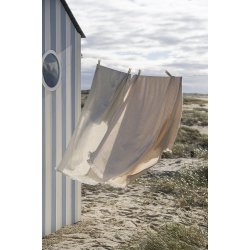 Ib Laursen Hammam hndklde Sofia natur med smalle malva striber 100x150cm.