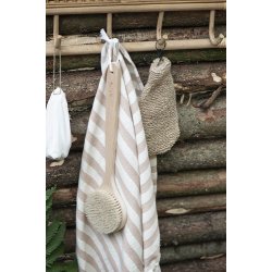 Ib Laursen Hammam hndklde med frynser burned rose striber 100x150cm.