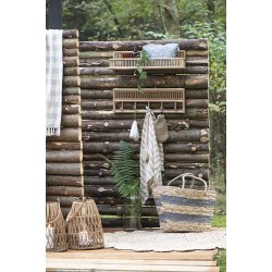 Ib Laursen Hammam hndklde med frynser burned rose striber 100x150cm.