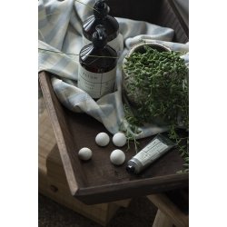 Ib Laursen Hammam hndklde med frynser lysebl striber 50x100cm.