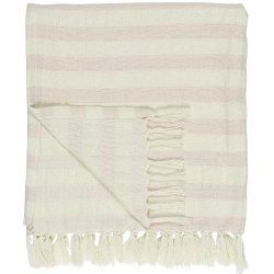 Ib Laursen Hammam hndklde med frynser lyserde striber 50x100cm.
