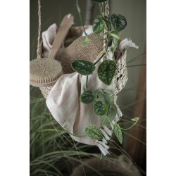 Ib Laursen Hammam hndklde med frynser lyserde striber 50x100cm.