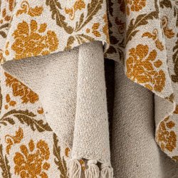 Bloomingville Hanny Plaid- tppe, Gul, Genanvendt Bomuld 160 x 130 cm