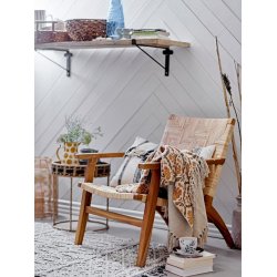 Bloomingville Hanny Plaid- tppe, Gul, Genanvendt Bomuld 160 x 130 cm