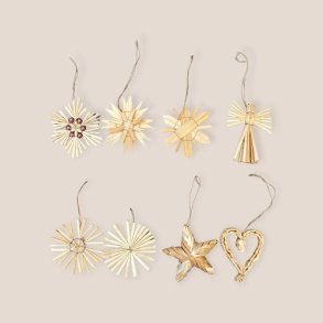 Bloomingville - Hirah Ornament, Natur, Halm - 8 stk 