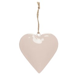 Ib Laursen Hjerte til oph�ng med jutesnor 8 cm - rosa
