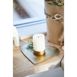 Ib Laursen Hjerteformet stage til fyrfadslys eller lille bloklys, 1 stk.