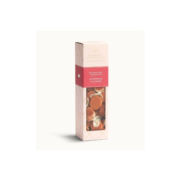 Karamel Kompagniet -  Bl�d fl�de karamel - Hjertelig TILLYKKE - 138g 
