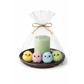 House Doctor metalbakke 20 cm med Bloklys og p�skepynt (pakkes i cellofanpose)