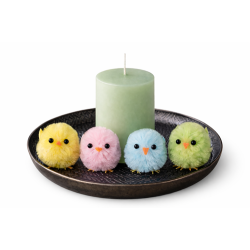 House Doctor metalbakke 20 cm med Bloklys og p�skepynt (pakkes i cellofanpose)