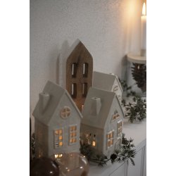 Ib Laursen Hus stende med 6 vinduer hvid side (Hjde: 29 cm )