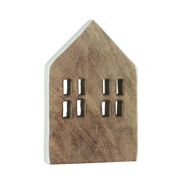 Ib Laursen Hus stende med 8 vinduer hvid side (Hjde 21,5 cm)