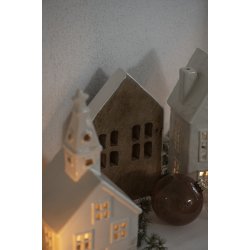 Ib Laursen Hus stende med 8 vinduer hvid side (Hjde 21,5 cm)