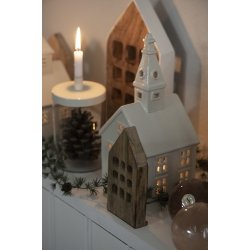 Ib Laursen Hus stende med 9 vinduer hvid side (Hjde 28 cm)